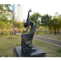 Beautiful garden decoration dancing girl bronze sculpture for sale